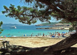 Ibiza est mondialement connue pour ses plages somptueuses. Ici : Cala Bassa 